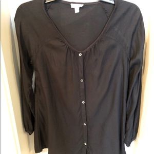 Joie / Soft Joie Black Scoop Peasant Blouse Size S